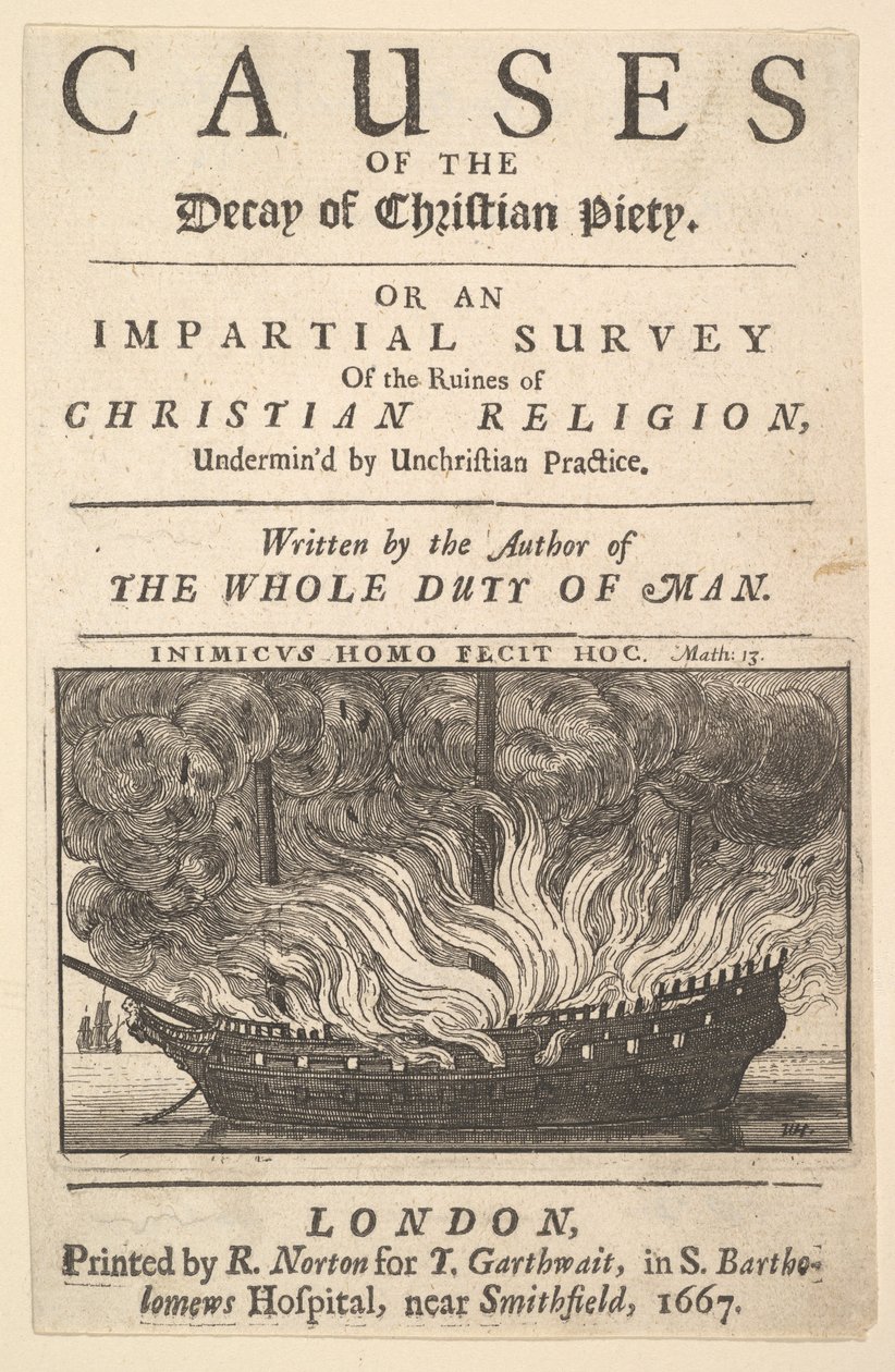 Címlap: A keresztény jámborság hanyatlásának okai, 1667. alkotó: Wenceslaus Hollar