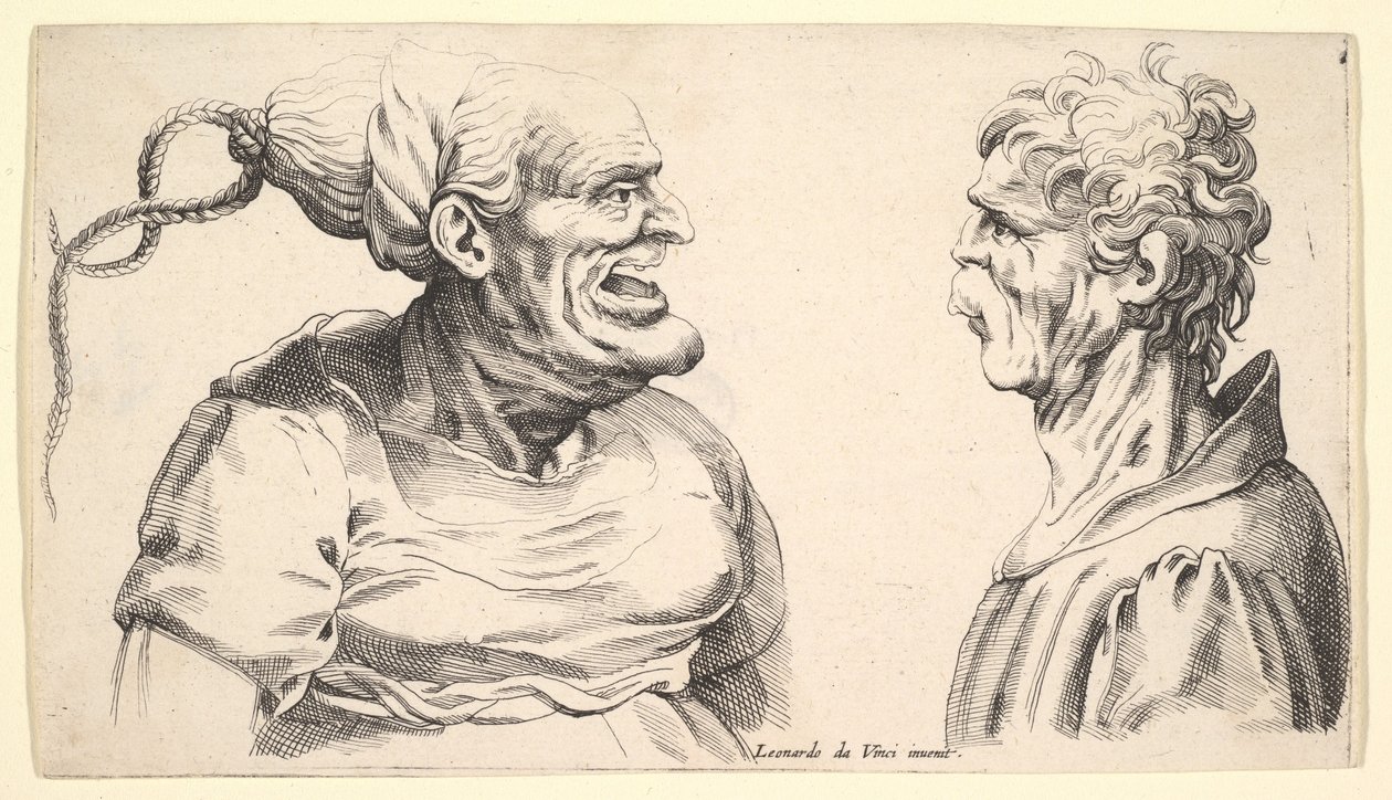 Két deformált fej, 1625-1744. alkotó: Wenceslaus Hollar