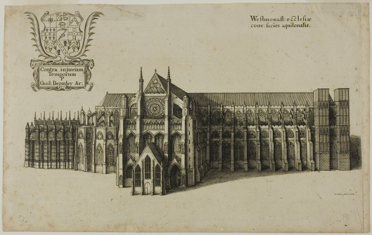 Kilátás az északi Westminster templomból alkotó: Wenceslaus Hollar