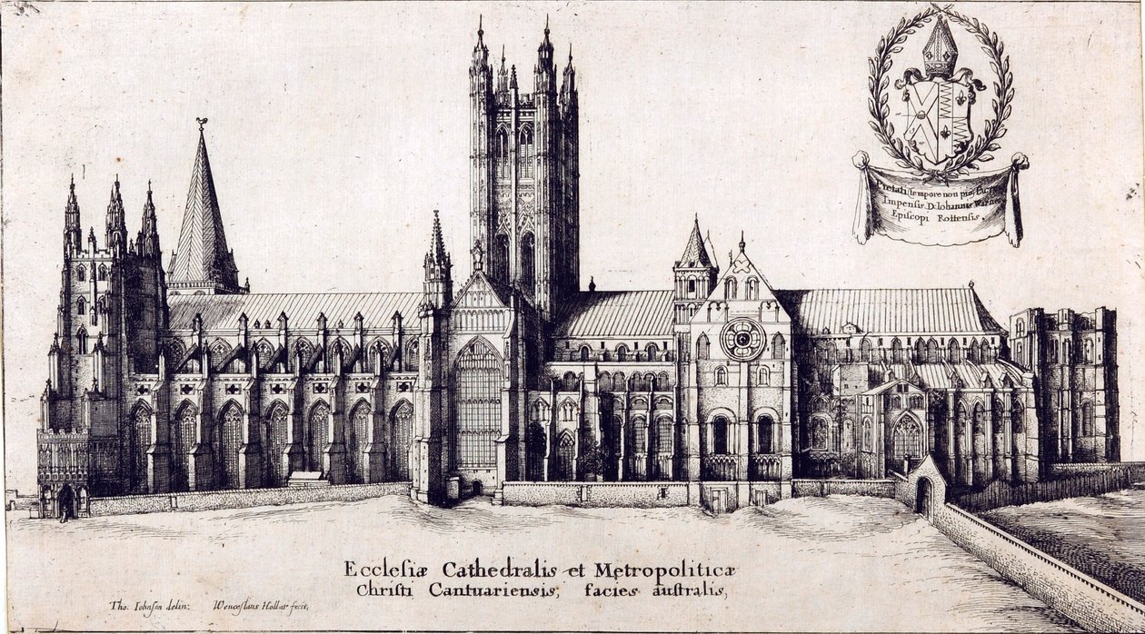 Canterbury katedrálisának kilátása délről, 1638-66 körül alkotó: Wenceslaus Hollar