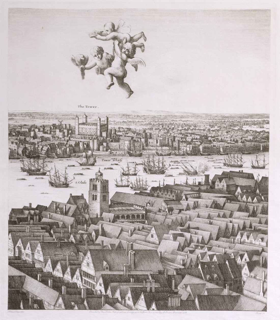 Londoni kilátás, megjelent 1647 (fakszimile) (részlet) alkotó: Wenceslaus Hollar