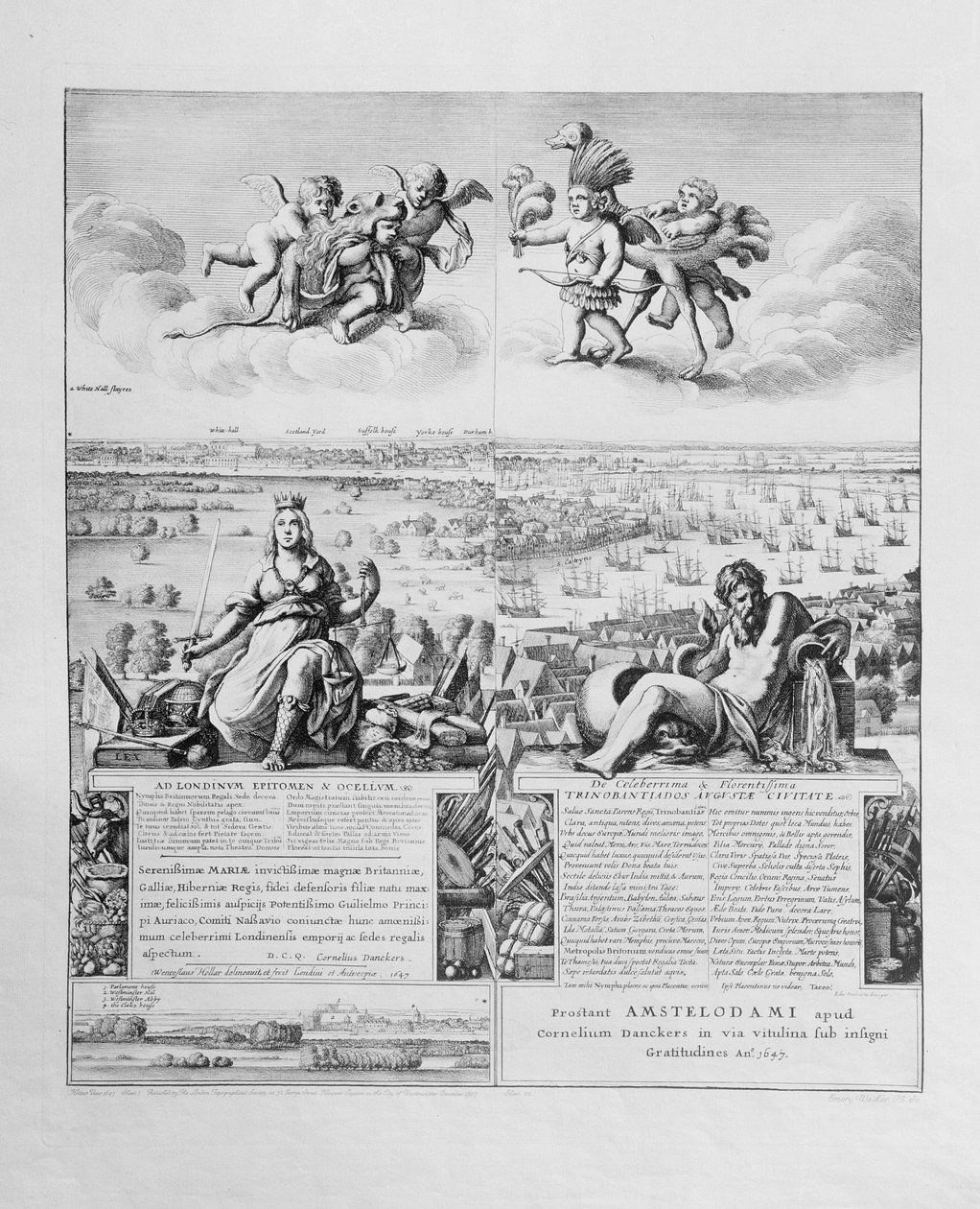 London látképe, 1647 (fakszimile másolat) (részlet) alkotó: Wenceslaus Hollar