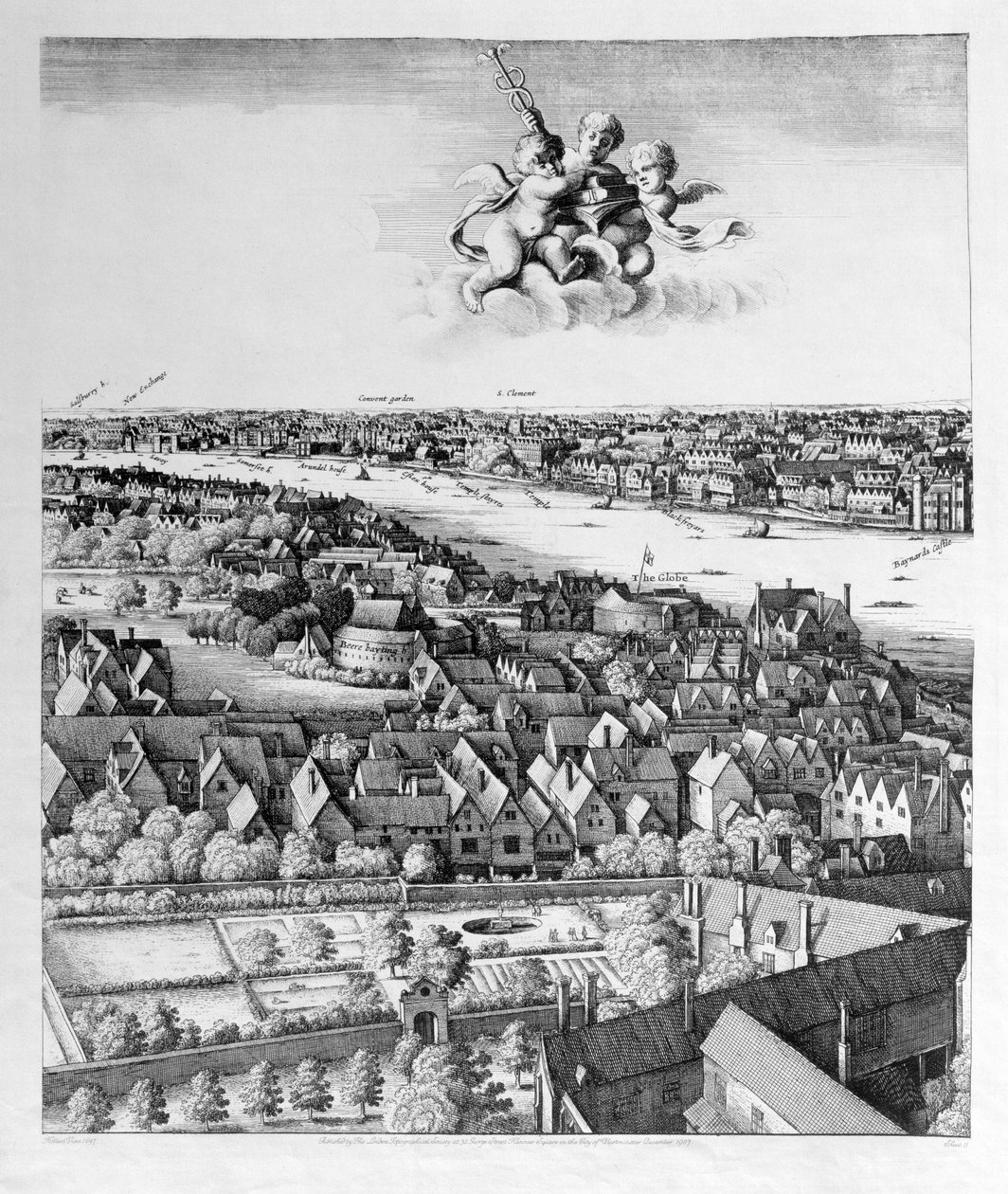 Londoni kilátás, 1647-ben megjelent (fakszimile) (részlet) alkotó: Wenceslaus Hollar