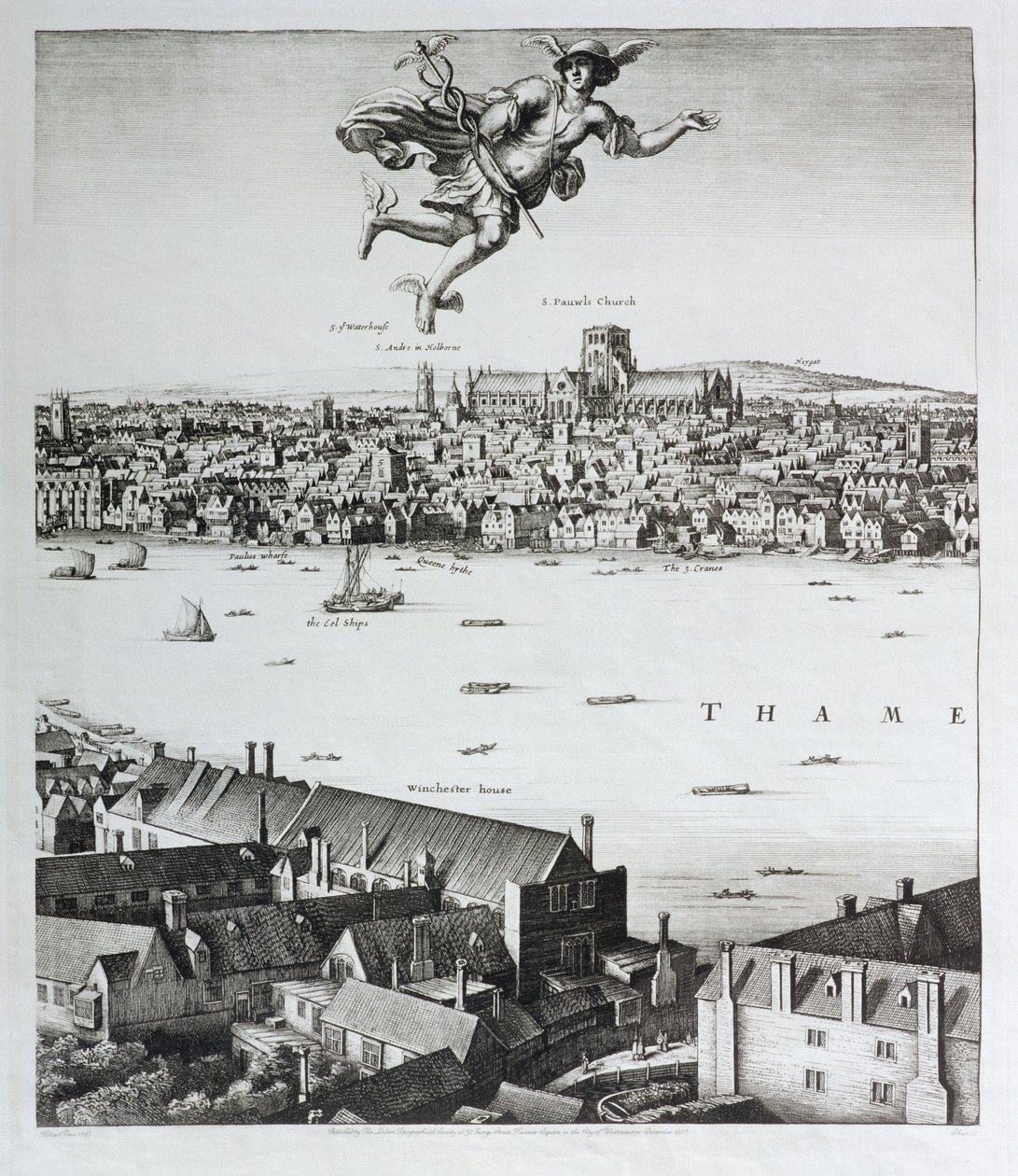 Londoni kilátás, 1647-ben megjelent (fakszimile) (részlet) alkotó: Wenceslaus Hollar