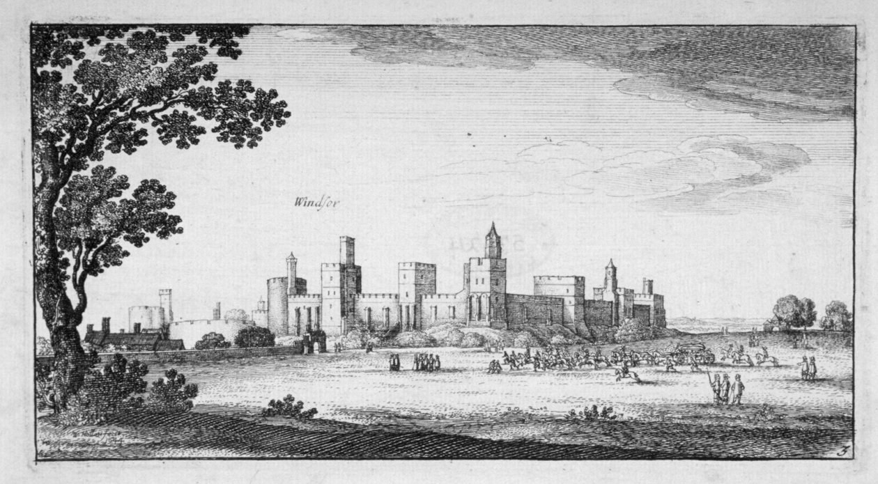 Kilátás a windsori kastélyra, Berkshire, 1644 alkotó: Wenceslaus Hollar