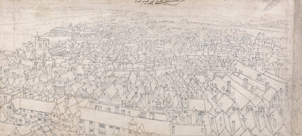 Kilátás Southwark keleti részére, Greenwich felé nézve alkotó: Wenceslaus Hollar