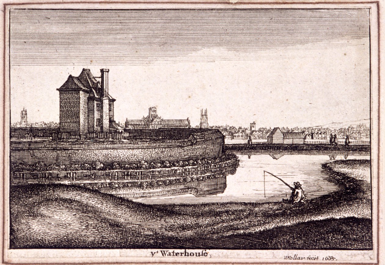 Kilátás a New River Head környékére, Finsbury, London, 1665 alkotó: Wenceslaus Hollar