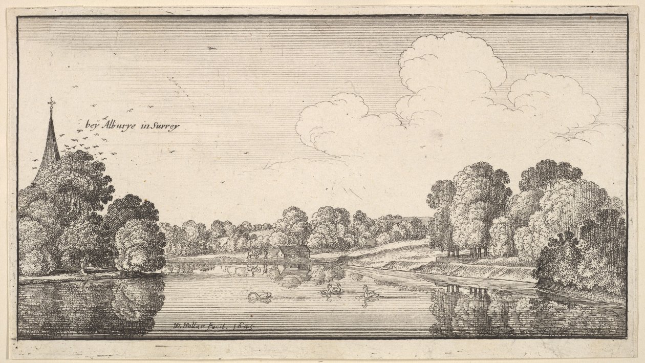 Kilátás a vidékre Albury közelében, Surrey, 1645. alkotó: Wenceslaus Hollar