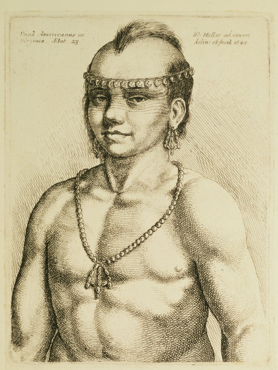 Virginiai indián a Hollar külföldi portréiból alkotó: Wenceslaus Hollar
