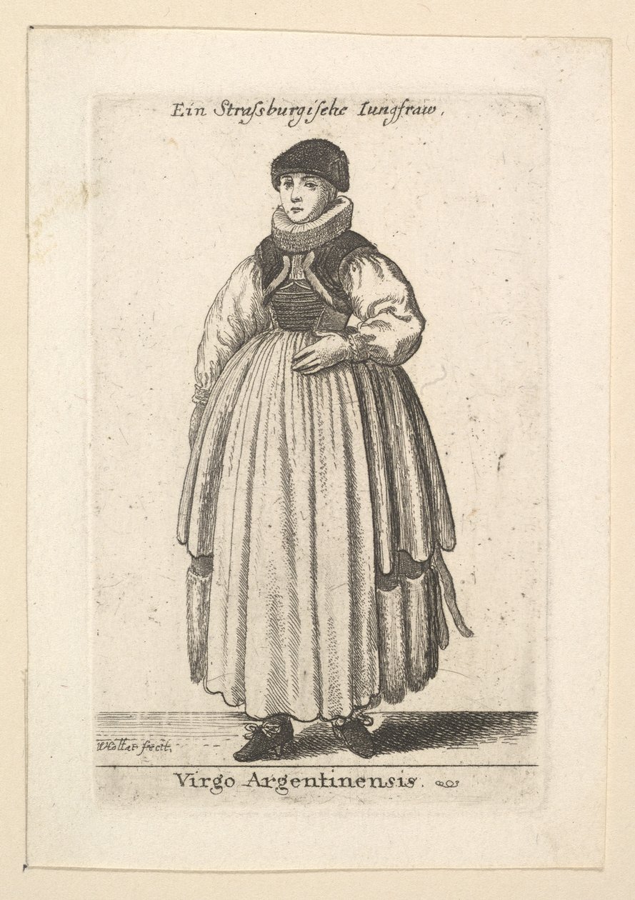 Virgo Argentinensis. Nőtlen strasbourgi nő, 1625-77. alkotó: Wenceslaus Hollar