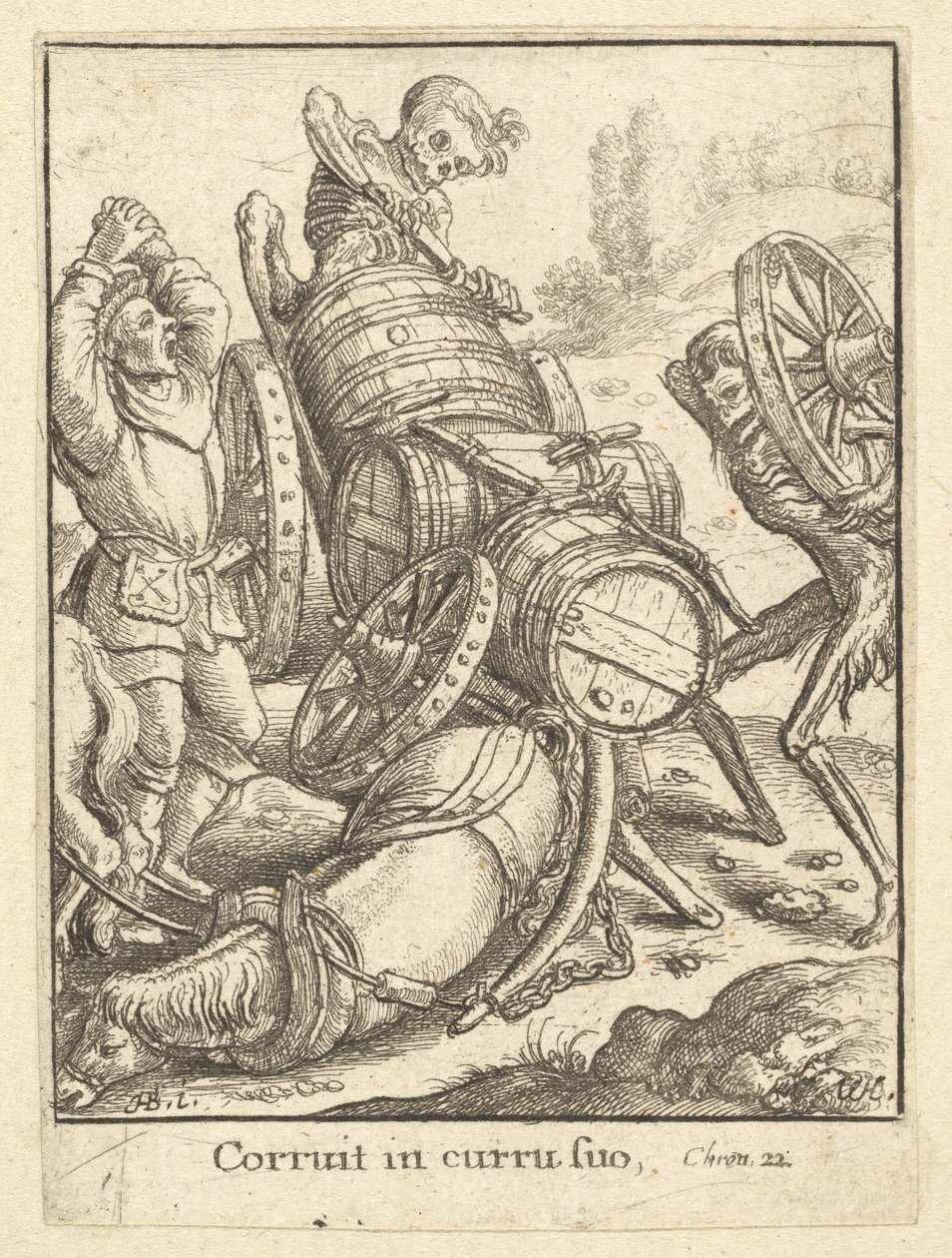 Waggoner, a Haláltáncból, 1651. alkotó: Wenceslaus Hollar