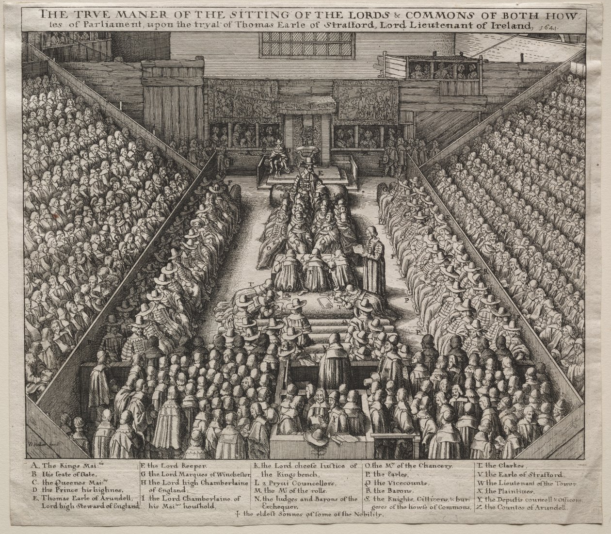 Westminster Hall, belső, Strafford grófjának perével alkotó: Wenceslaus Hollar