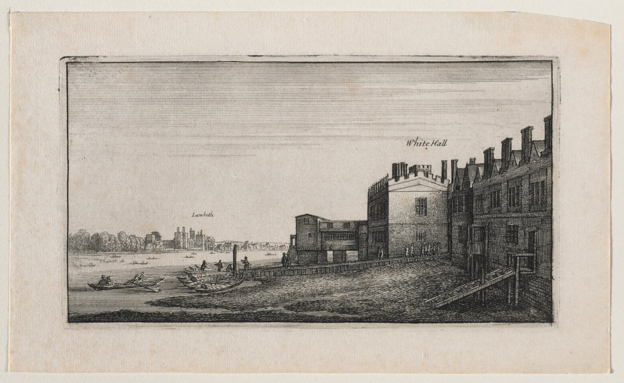 Whitehall a folyóból, Lambeth-tel a távolban alkotó: Wenceslaus Hollar