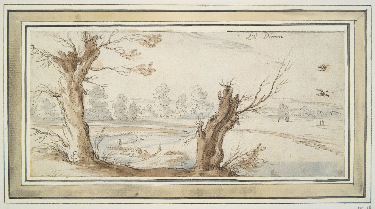 Fűzfák a Rur folyó partján alkotó: Wenceslaus Hollar