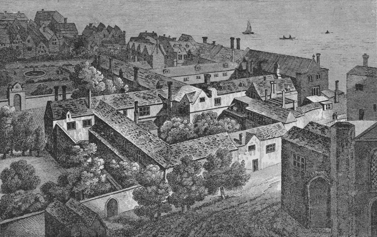 Winchester House, Southwark, 1649 körül, a St. Saviours tornyából, 1812, 1912 alkotó: Wenceslaus Hollar