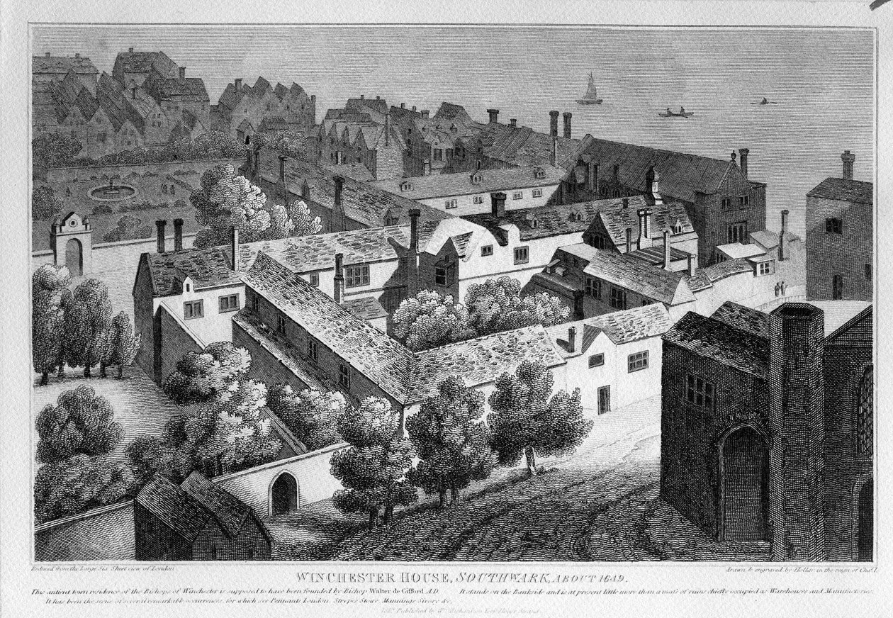 Winchester House, Southwark 1649 körül, 1812-ben adták ki. alkotó: Wenceslaus Hollar
