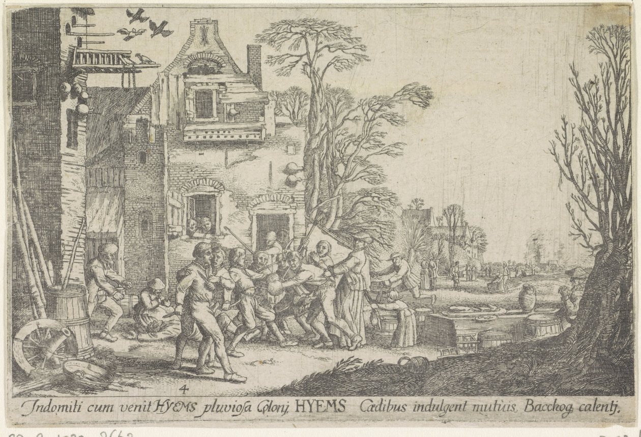 Téli Hyems (cím a tárgyon) A négy évszak (sorozat címe) alkotó: Wenceslaus Hollar