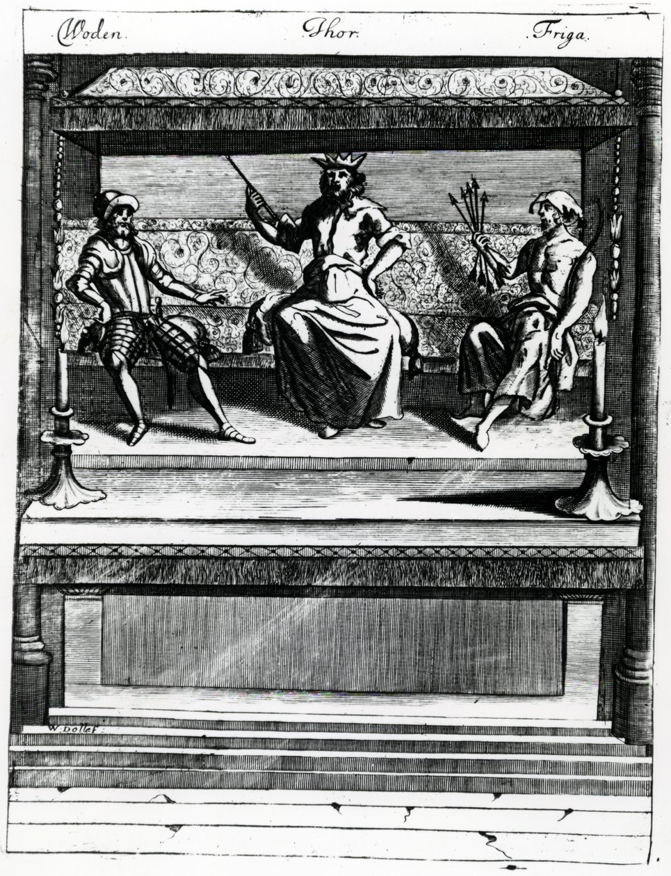Woden, Thor és Friga alkotó: Wenceslaus Hollar