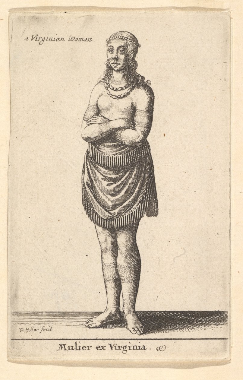 Virginiai nő, kb. 1643. alkotó: Wenceslaus Hollar