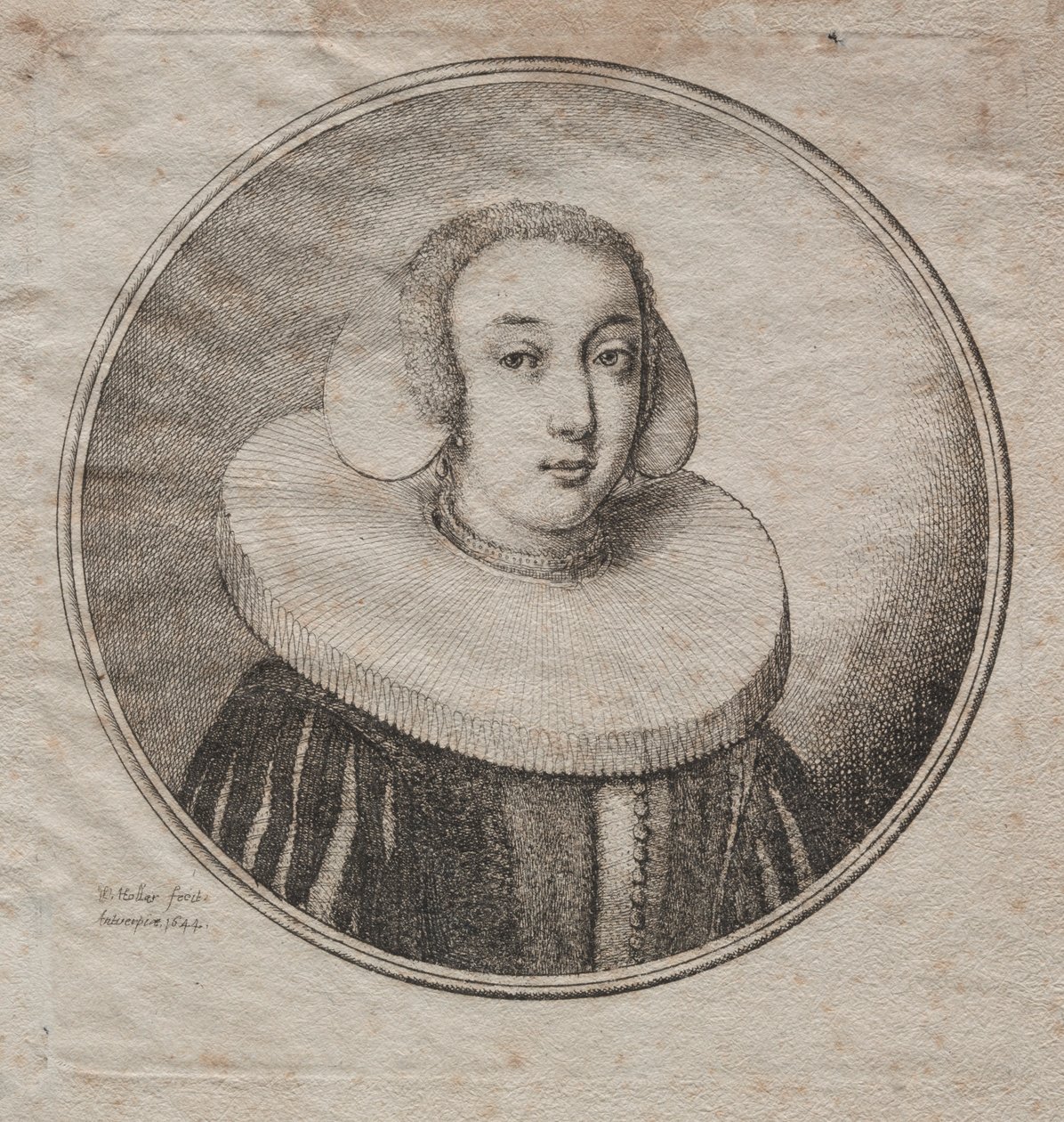 Nő malomkővel, 1644. alkotó: Wenceslaus Hollar