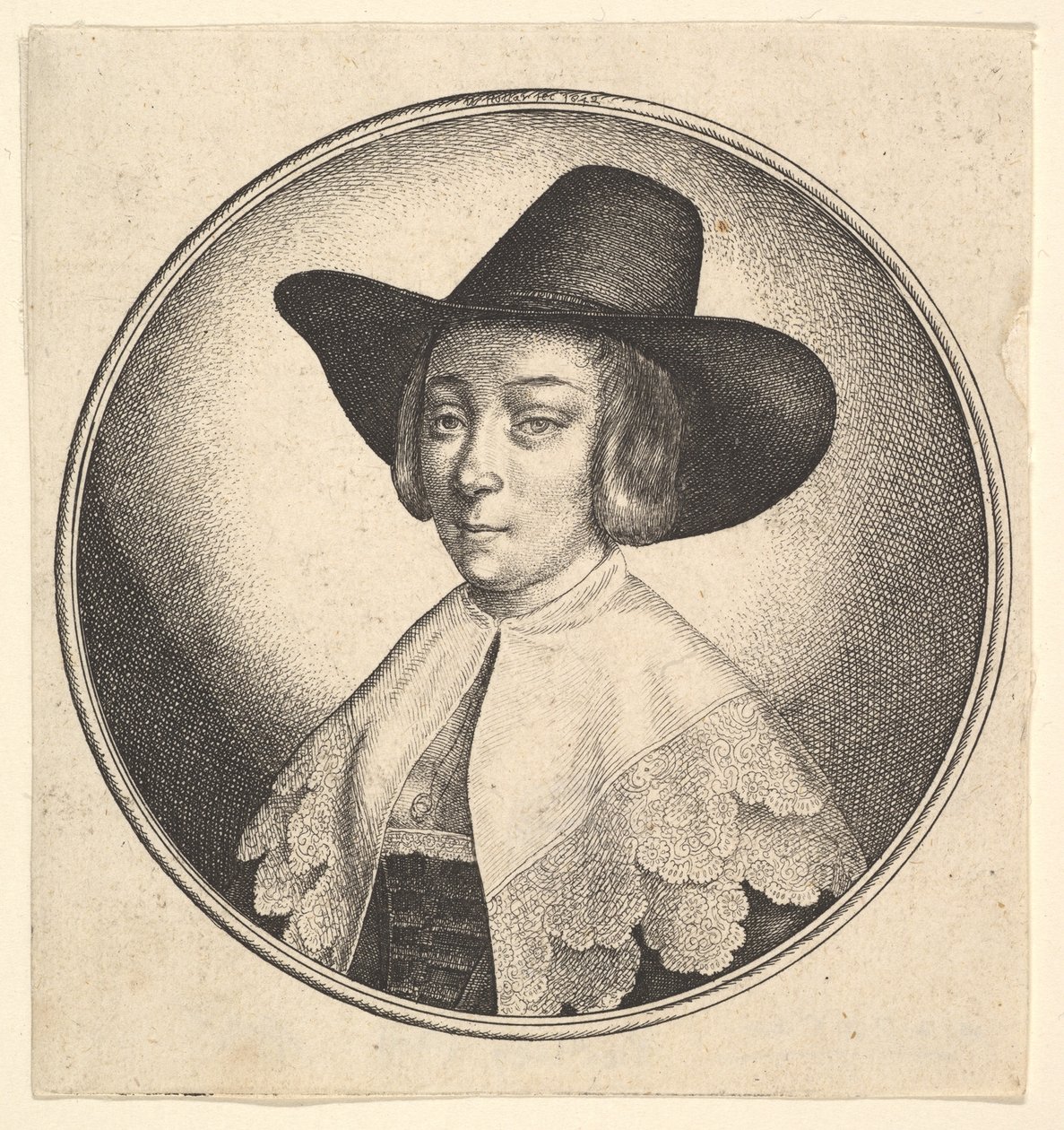 Nő széles karimájú kalapban, 1642. alkotó: Wenceslaus Hollar