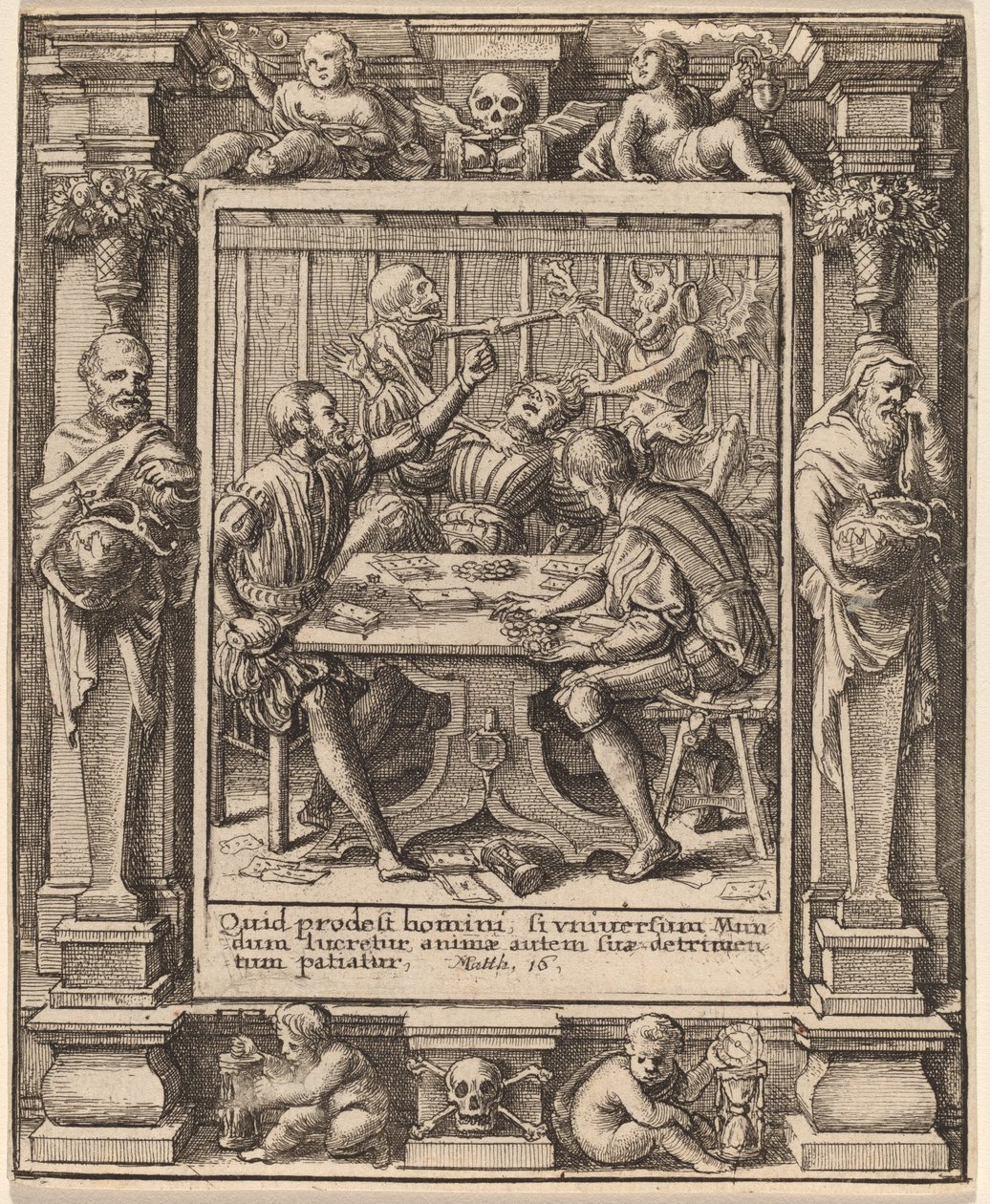 Játékosok alkotó: Wenceslaus Hollar after Hans Holbein the Younger after Abraham van Diepenbeeck