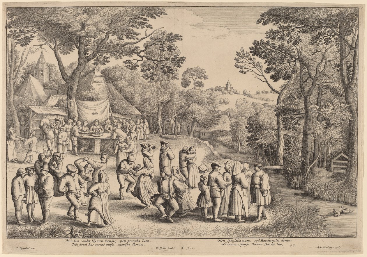 Rusztikus esküvői tánc alkotó: Wenceslaus Hollar after Jan Brueghel the Elder