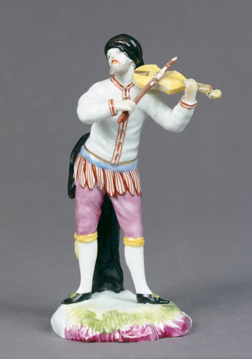 Hegedűn játszó harlekin, a „Commedia dell