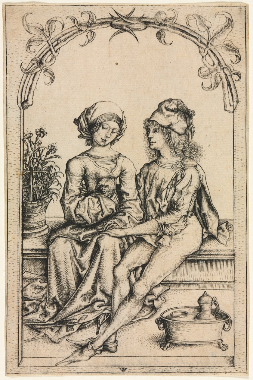 A szerelmesek (a Házkönyvmester nyomán) alkotó: Wenzel von Olmütz