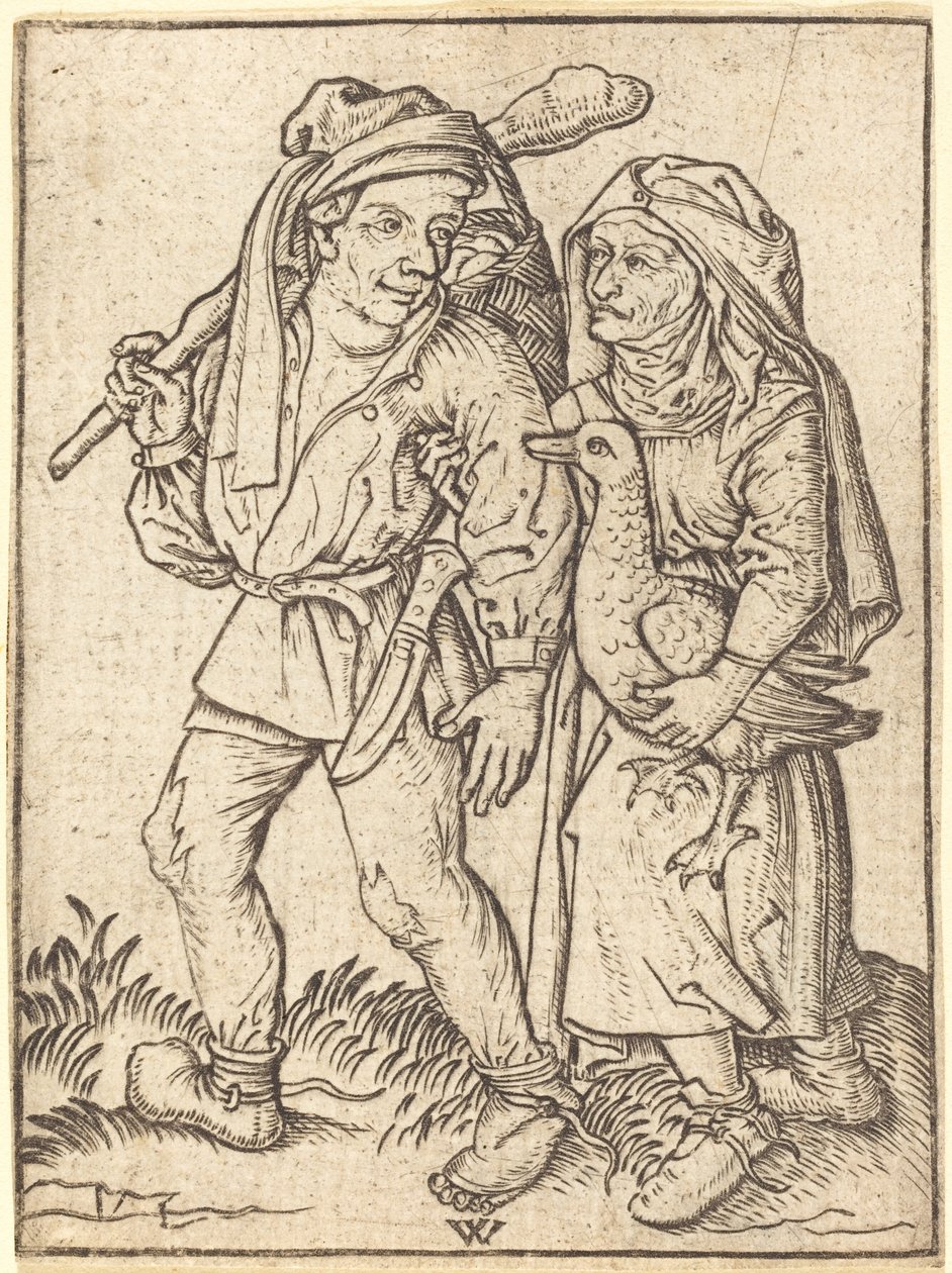 Gazda és felesége libával alkotó: Wenzel von Olmutz after Master of the Housebook
