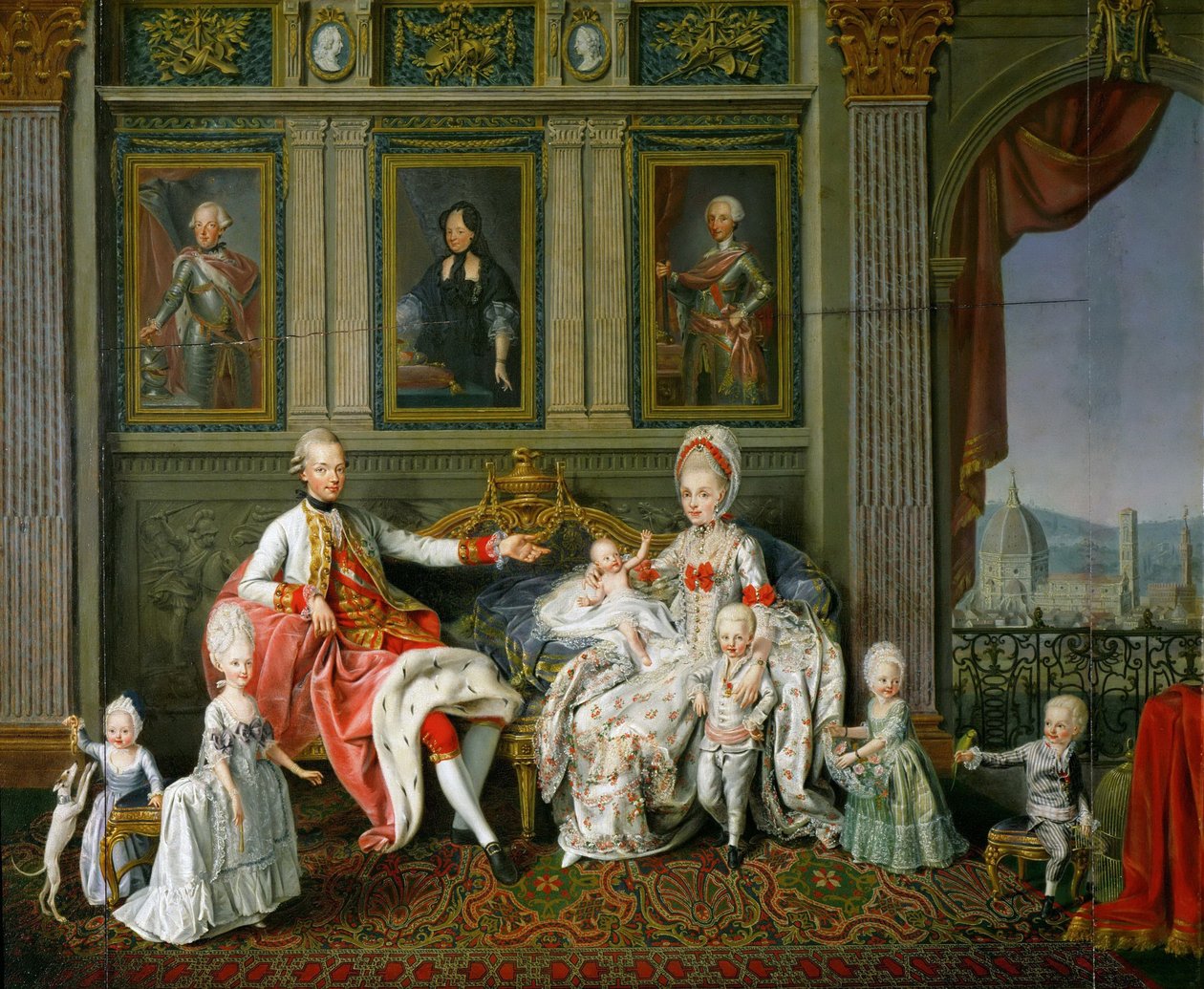 I. Lipót, Toszkána nagyhercege feleségével, Maria Luisával és gyermekeikkel, 1773 alkotó: Werlin