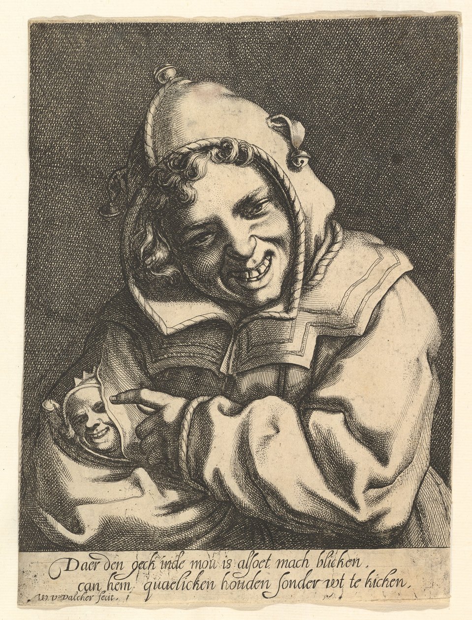 Nevető bolond, kb. 1612. alkotó: Werner Jacobsz. van den Valckert