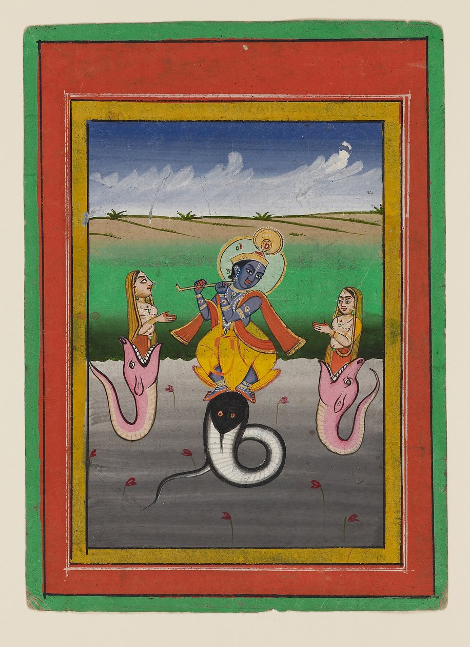 Krishna Kaliyamardaka, 19. század vége – 20. század eleje (guache papíron) alkotó: West Indian School