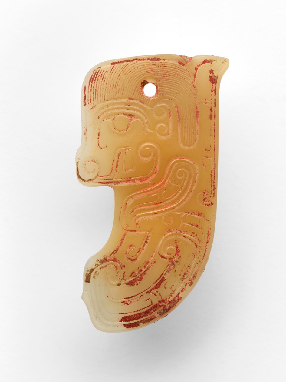 Medál hal alakú, Kr.e. 11. század (jáde, nefrit) alkotó: Western Zhou Dynasty Chinese School