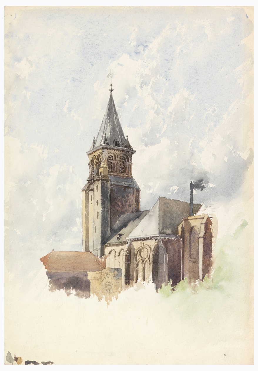 Rajz, Saint Germain-des-Prés, Párizs, 1887 körül. alkotó: Whitney Warren Jr.