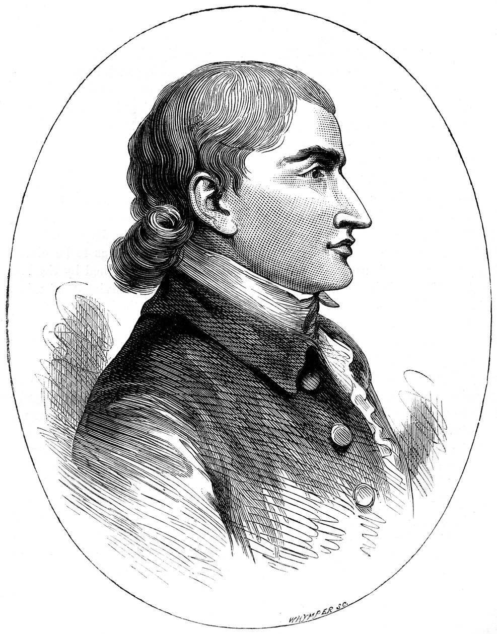 John Jay, amerikai államférfi, egy 1783-ban megjelent nyomtatványból, 1880 körül. alkotó: Whymper