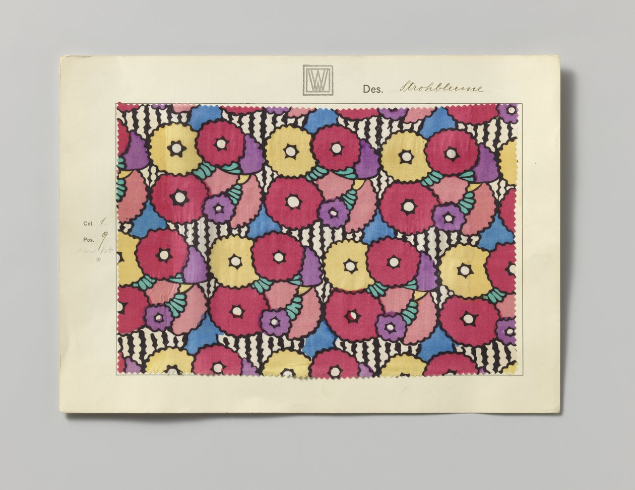 Acél nyomtatott oldallal, Strohblume dizájn alkotó: Wiener Werkstätte