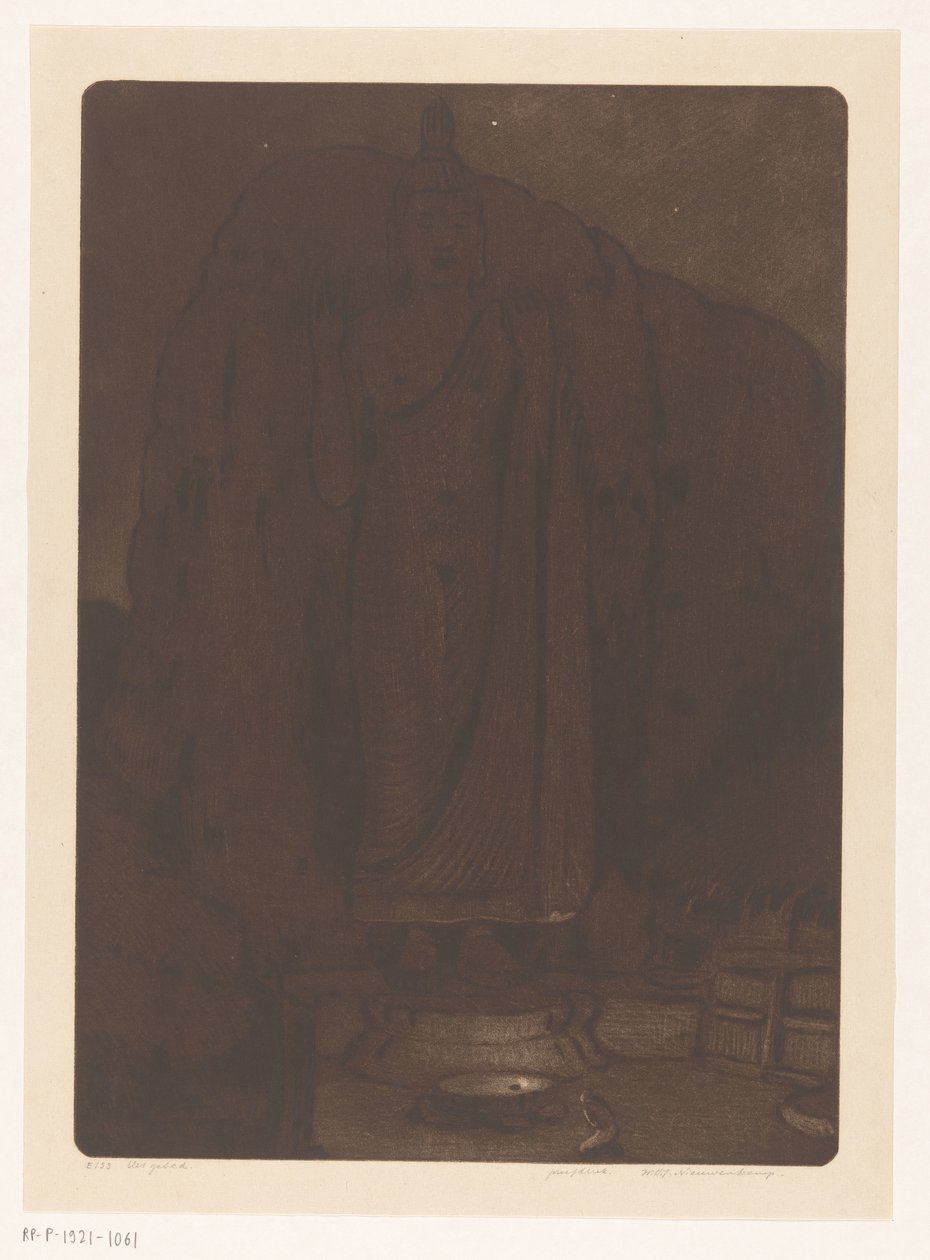 Beeld van de boeddha Avukana bij Kekirawa Srí Lankán Het gebed (eredeti cím) alkotó: Wijnand Otto Jan Nieuwenkamp (signed by artist)