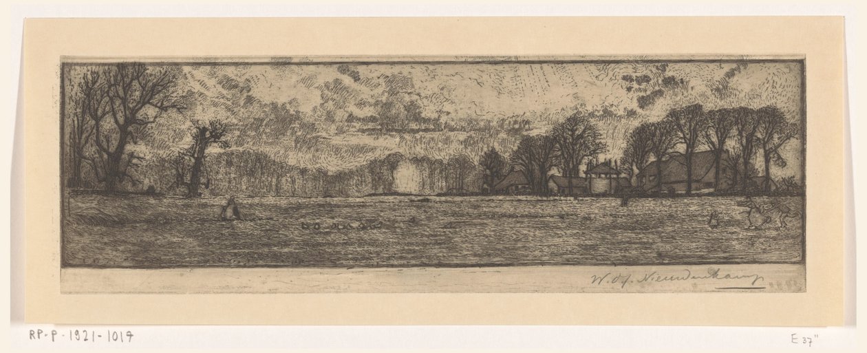 Farm Santpoort közelében (eredeti cím) alkotó: Wijnand Otto Jan Nieuwenkamp (signed by artist)