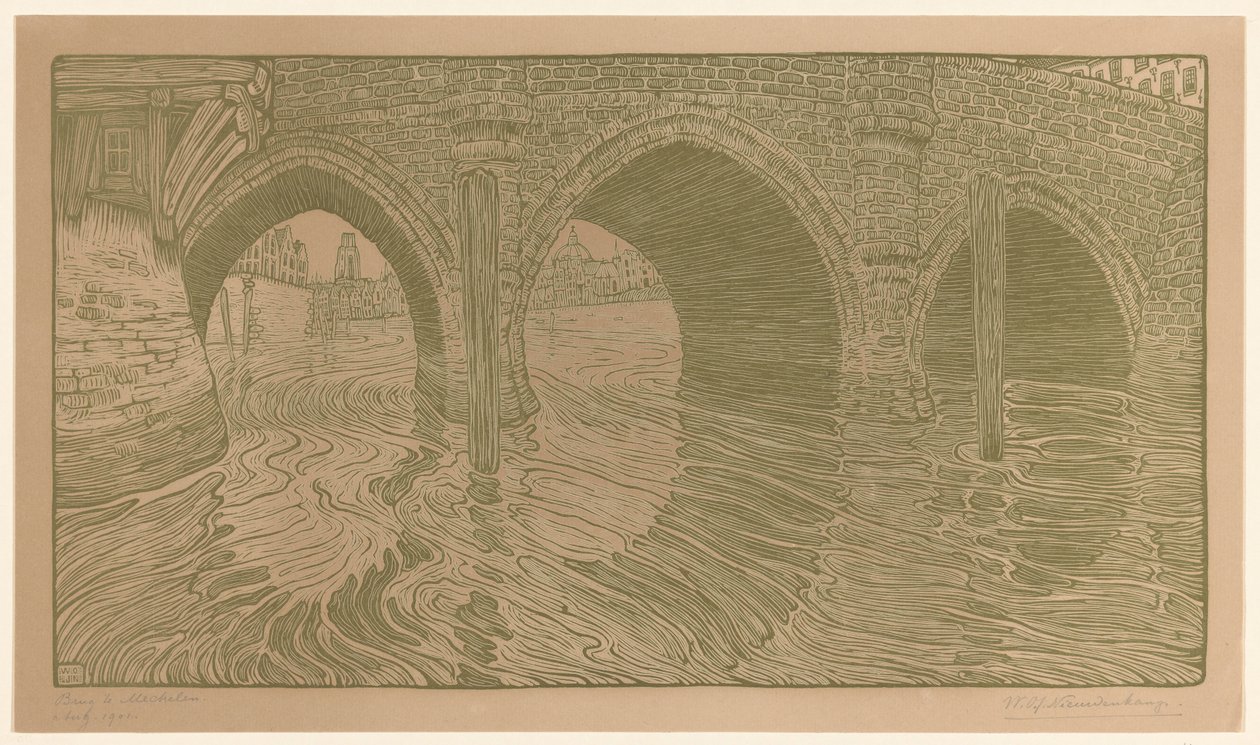 Bridge at Mechelen (eredeti cím) alkotó: Wijnand Otto Jan Nieuwenkamp (signed by artist)