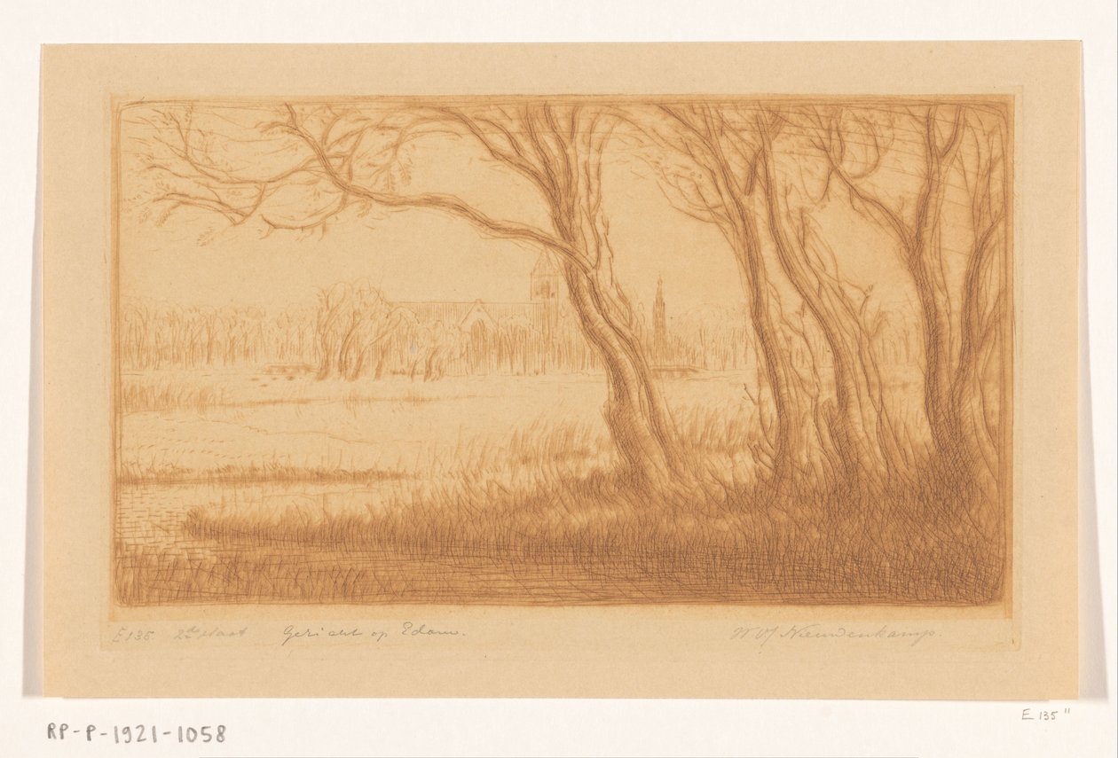 Edam kilátása (eredeti cím) alkotó: Wijnand Otto Jan Nieuwenkamp (signed by artist)