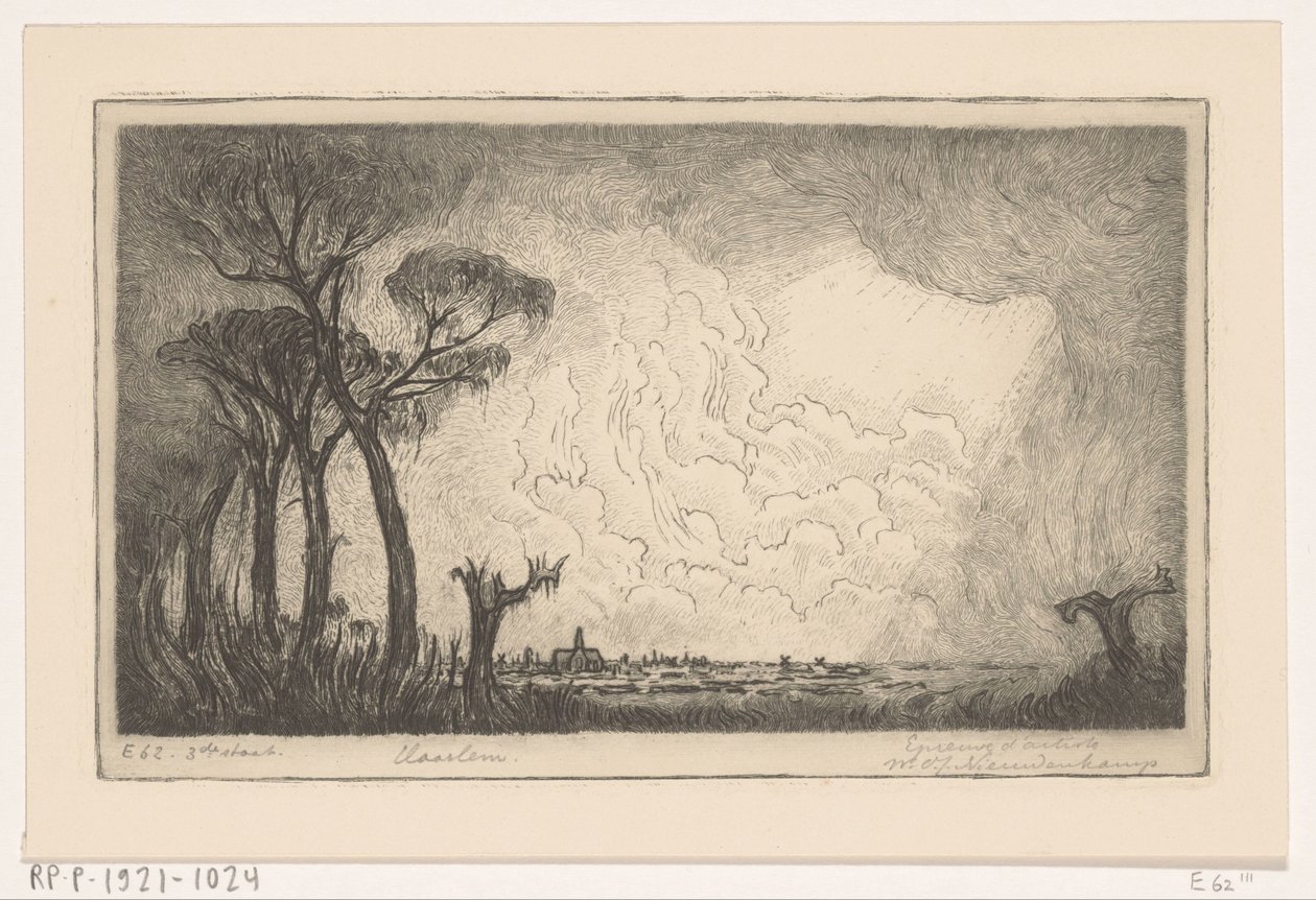 Haarlem kilátása (eredeti cím) alkotó: Wijnand Otto Jan Nieuwenkamp (signed by artist)