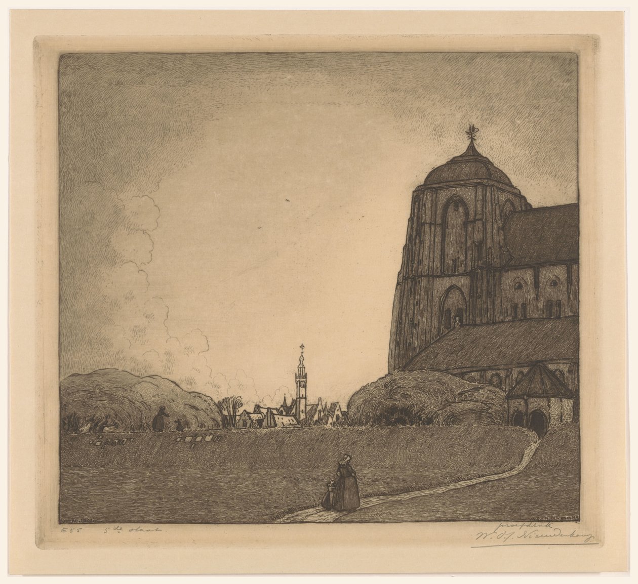 Veere látképe (eredeti cím) alkotó: Wijnand Otto Jan Nieuwenkamp (signed by artist)