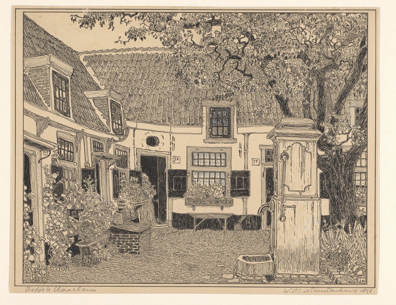 Hofje van Loo Haarlemben alkotó: Wijnand Otto Jan Nieuwenkamp (signed by artist)