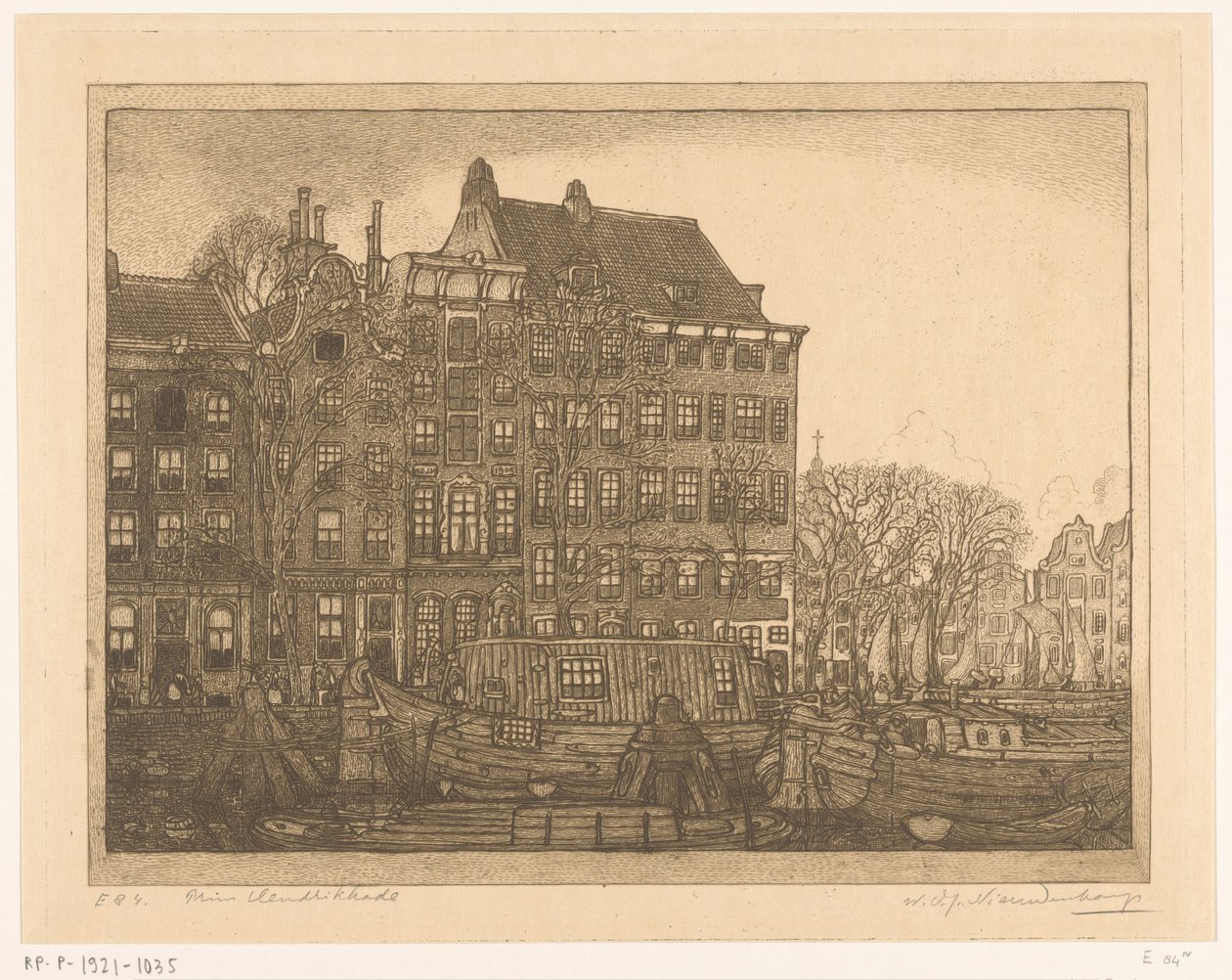 Házak a Prins Hendrikkade Amszterdamban Prins Hendrikkade (eredeti cím) alkotó: Wijnand Otto Jan Nieuwenkamp (signed by artist)