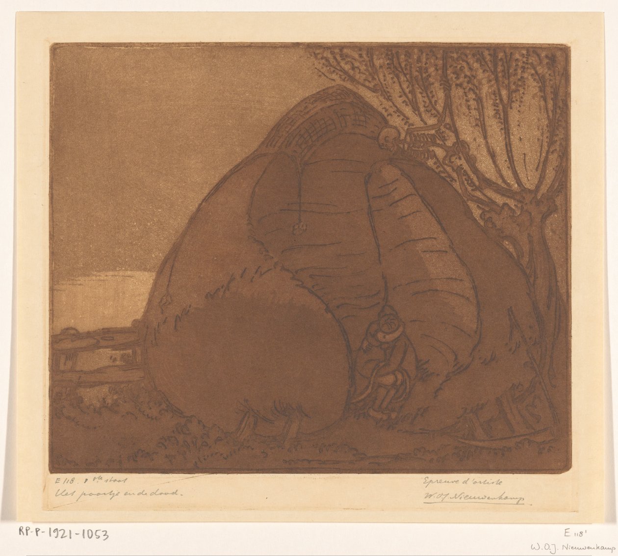 Férfi és nő után kémkedett a Halál A pár és a halál (eredeti cím) alkotó: Wijnand Otto Jan Nieuwenkamp (signed by artist)