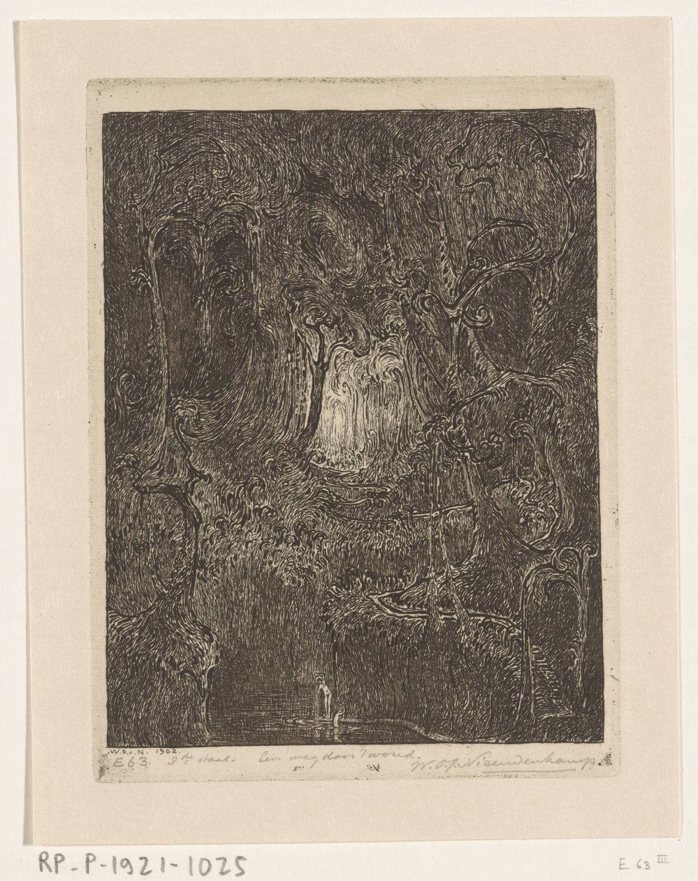 Dzsungel Jáván Út az erdőn keresztül (eredeti cím) alkotó: Wijnand Otto Jan Nieuwenkamp (signed by artist)