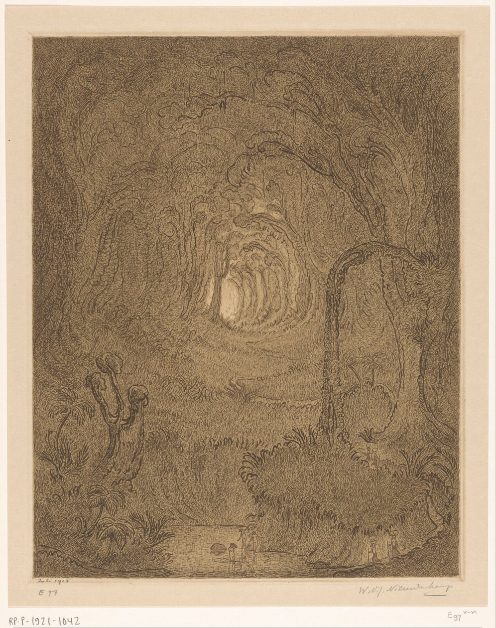 Dzsungel Jáván A dzsungelben (eredeti cím) alkotó: Wijnand Otto Jan Nieuwenkamp (signed by artist)