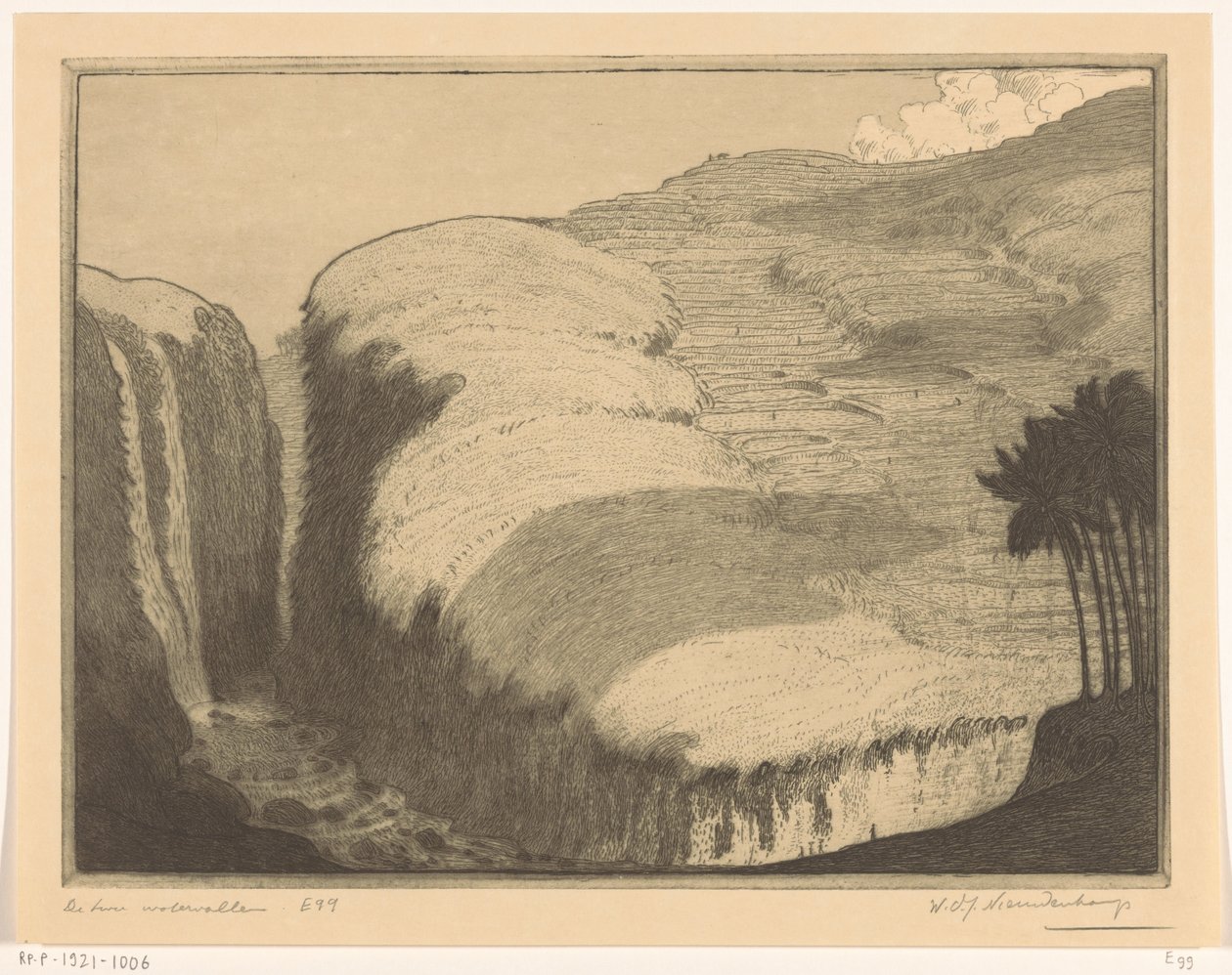 Két vízesés Gianyarban Balin A két vízesés (eredeti cím) alkotó: Wijnand Otto Jan Nieuwenkamp (signed by artist)