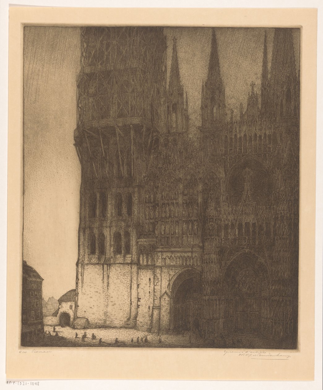 A roueni Szűzanya-székesegyház homlokzata Rouen (eredeti cím) alkotó: Wijnand Otto Jan Nieuwenkamp (signed by artist)